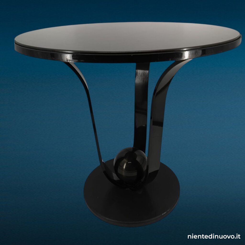 Tavolino design ferro granito e lavagna anni ’80, in perfette condizioni
