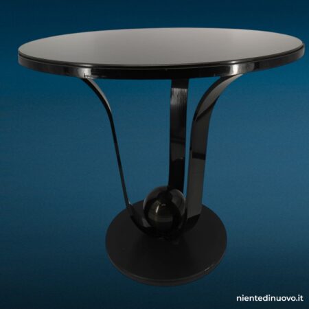 Tavolino design ferro granito e lavagna anni ’80, in perfette condizioni