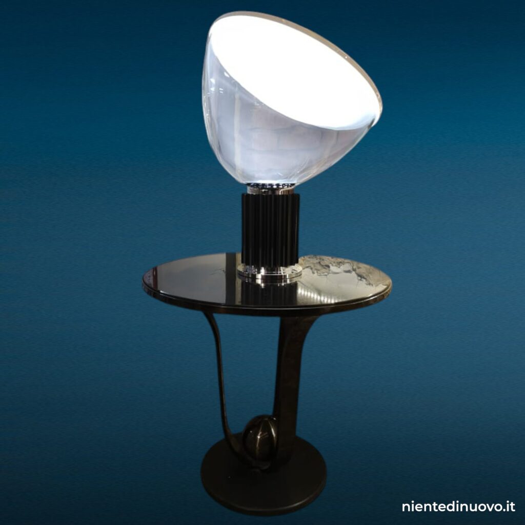 Tavolino design ferro granito e lavagna anni ’80, in perfette condizioni