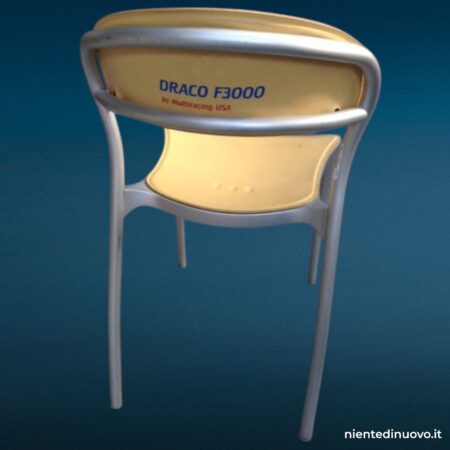 Sedia DRACO RACING in alluminio con seduta in pelle marchiata