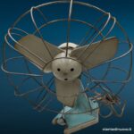 38492.jpg Vecchio ventilatore vintage Pezzoni anni '50 in metallo e bachelite