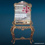 41571.jpg Consolle anni 50 con specchiera dorata e piano in marmo - immagine aggiuntiva 12