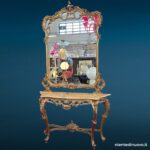 41571_1.jpg Consolle anni 50 con specchiera dorata e piano in marmo - immagine aggiuntiva 2