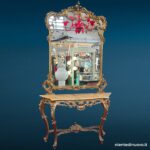 41571_2.jpg Consolle anni 50 con specchiera dorata e piano in marmo - immagine aggiuntiva 3