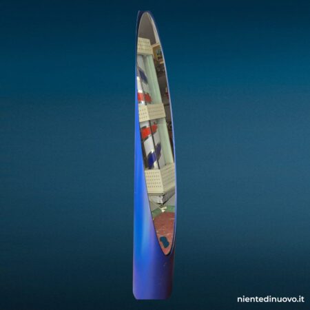 Specchio ad unghia blu scuro usato con piccoli graffi - immagine aggiuntiva 2