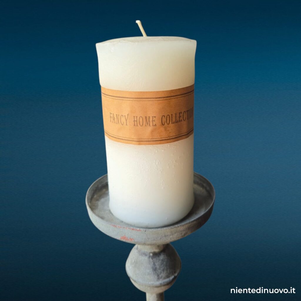 Candelabro in ferro con candela cilindrica 80 cm - immagine aggiuntiva 2
