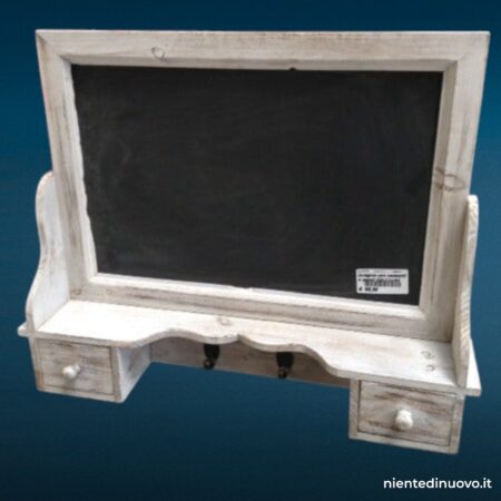 Lavagna da parete con cassettini e ganci 55x11x44