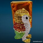 Gufo portagioie bianco e rosso con scatola - immagine aggiuntiva 2