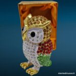 Gufo portagioie bianco e rosso con scatola - immagine aggiuntiva 3