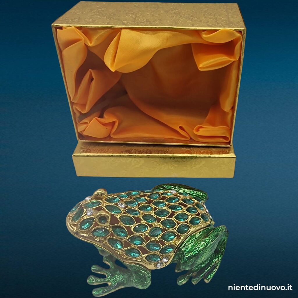 04516.jpg Rana portagioie in metallo decorata con strass - immagine aggiuntiva 6
