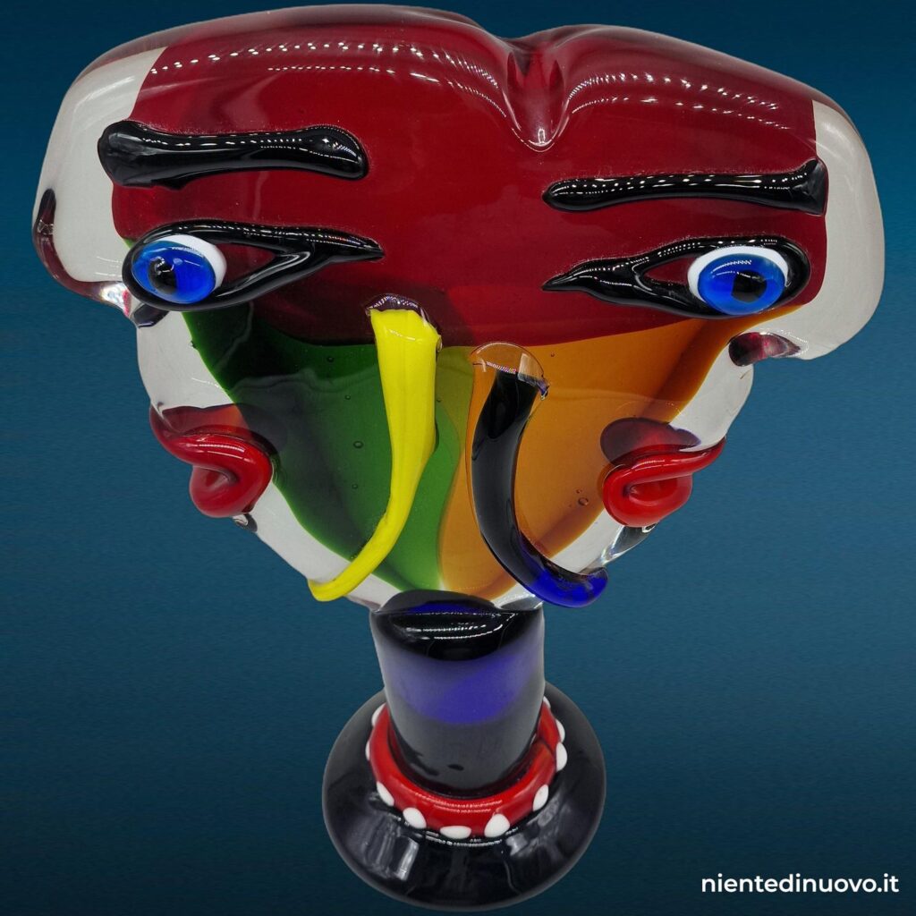 04663.jpg scultura in vetro di Murano doppia testa astratta - immagine aggiuntiva 5