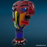 04663_1.jpg scultura in vetro di Murano doppia testa astratta - immagine aggiuntiva 2