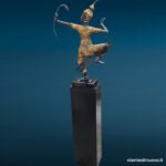 Scultura danzatore thailandese in bronzo su base laccata nera - immagine aggiuntiva 6