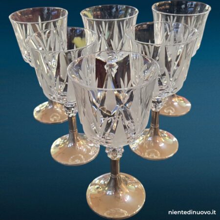 Set 6 calici in cristallo con basamento in argento - immagine aggiuntiva 8