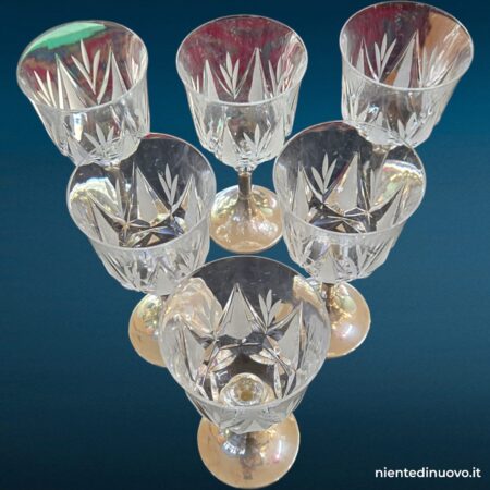 Set 6 calici in cristallo con basamento in argento - immagine aggiuntiva 2