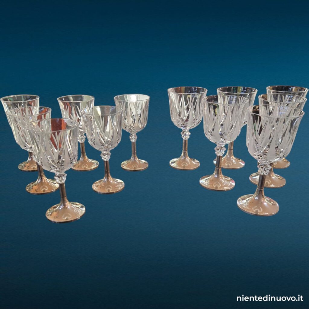 Set 6 calici in cristallo con basamento in argento - immagine aggiuntiva 7