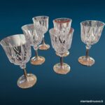 Set di 6 calici da vino in cristallo e argento - immagine aggiuntiva 3