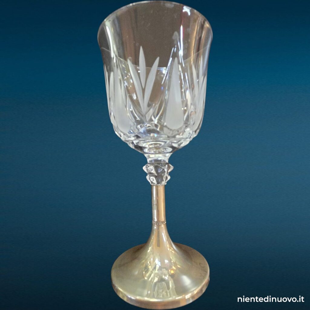 Set di 6 calici da vino in cristallo e argento - immagine aggiuntiva 6