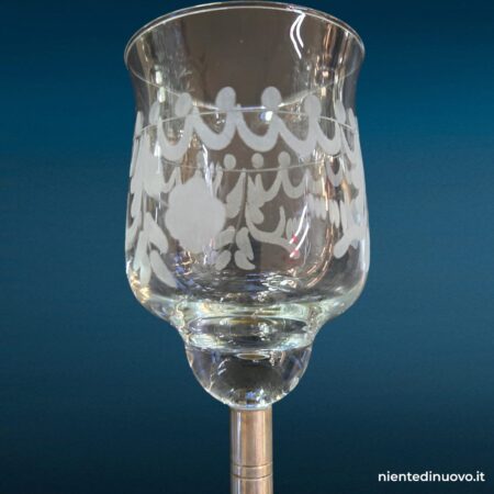 Calice in cristallo con base in argento - immagine aggiuntiva 2