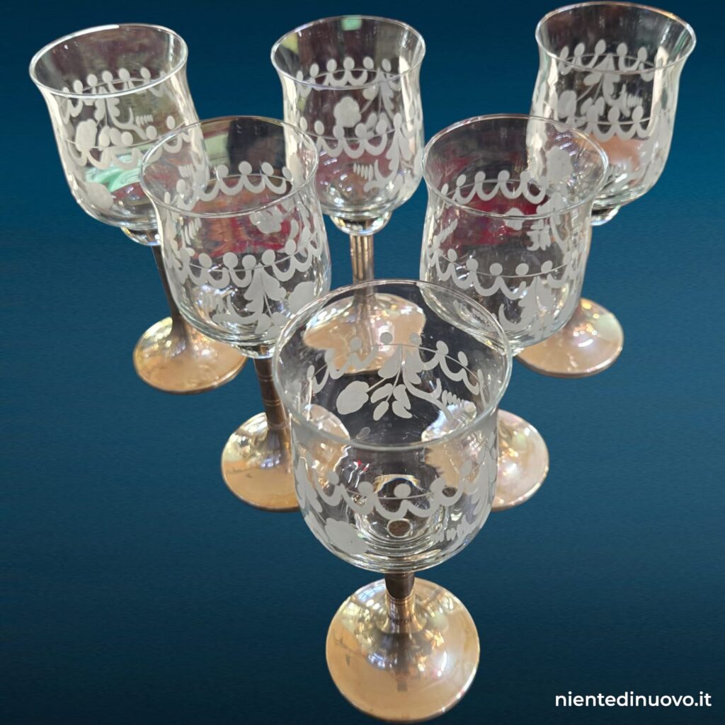 Calice in cristallo con base in argento - immagine aggiuntiva 3