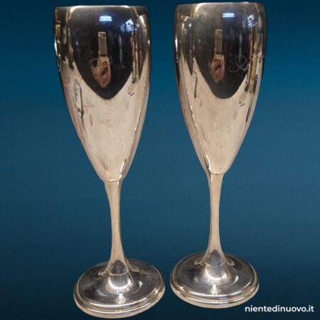 Flute in argento 800 con interno dorato e incisioni A e C - immagine aggiuntiva 8