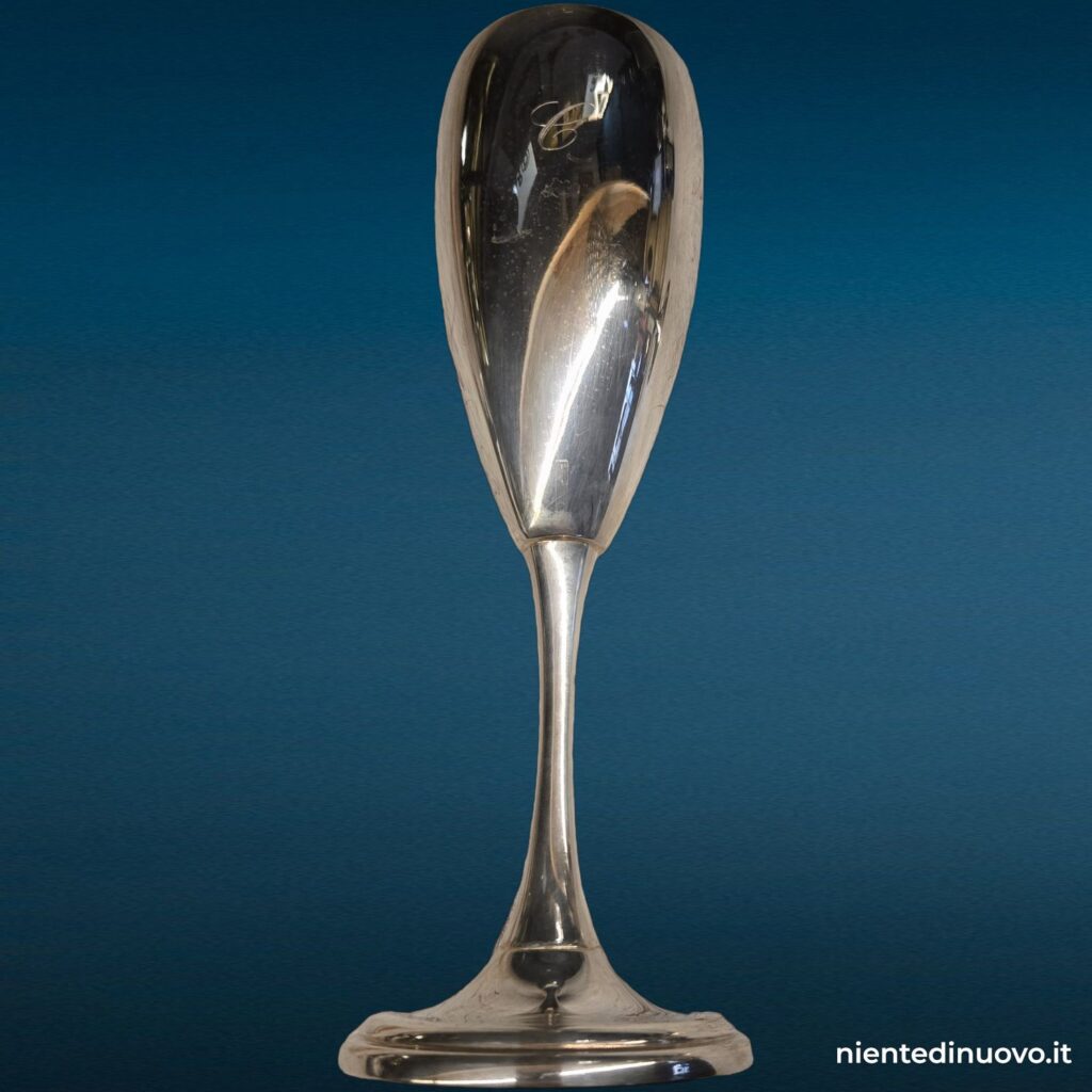 Flute in argento 800 con interno dorato e incisioni A e C - immagine aggiuntiva 2