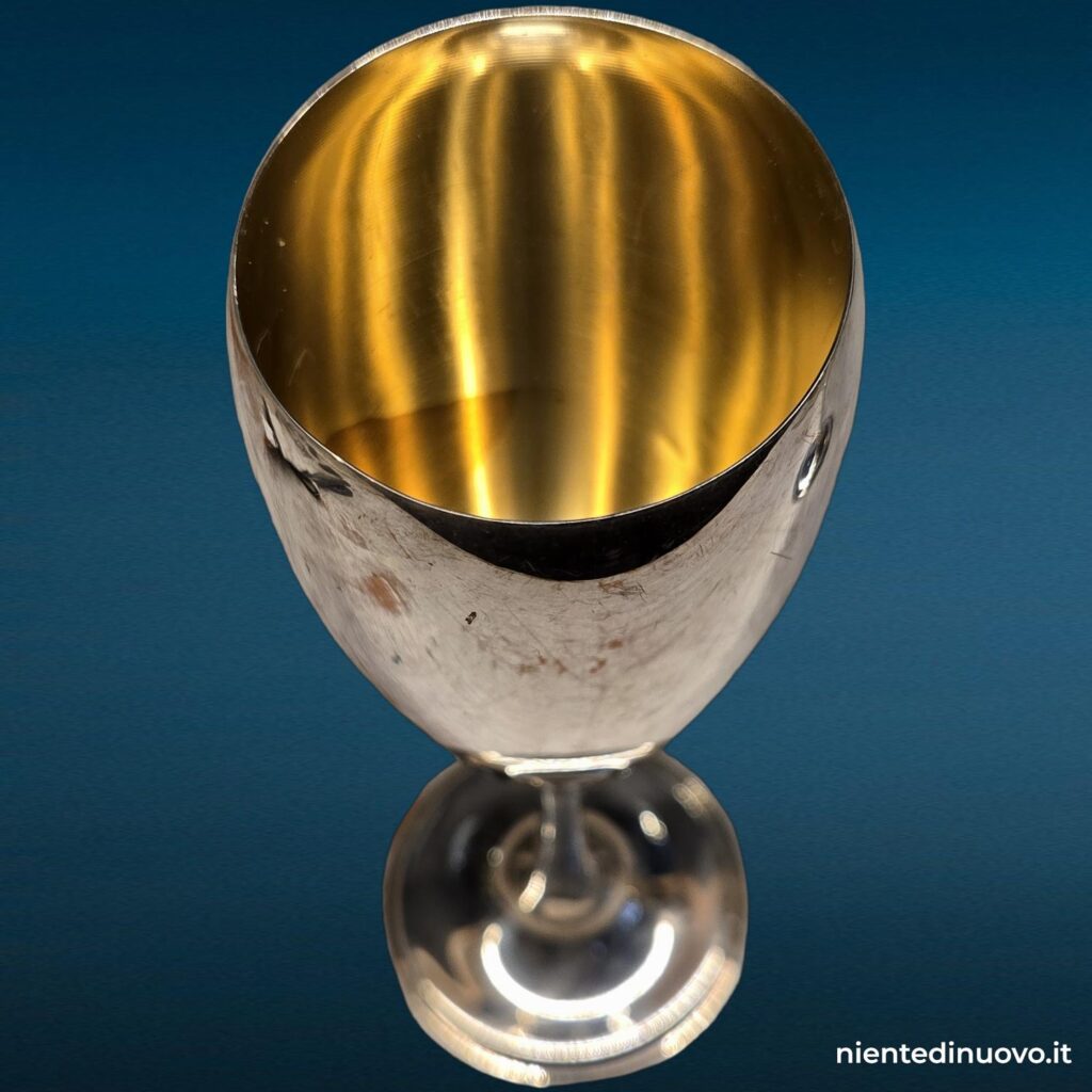 Flute in argento 800 con interno dorato e incisioni A e C - immagine aggiuntiva 3