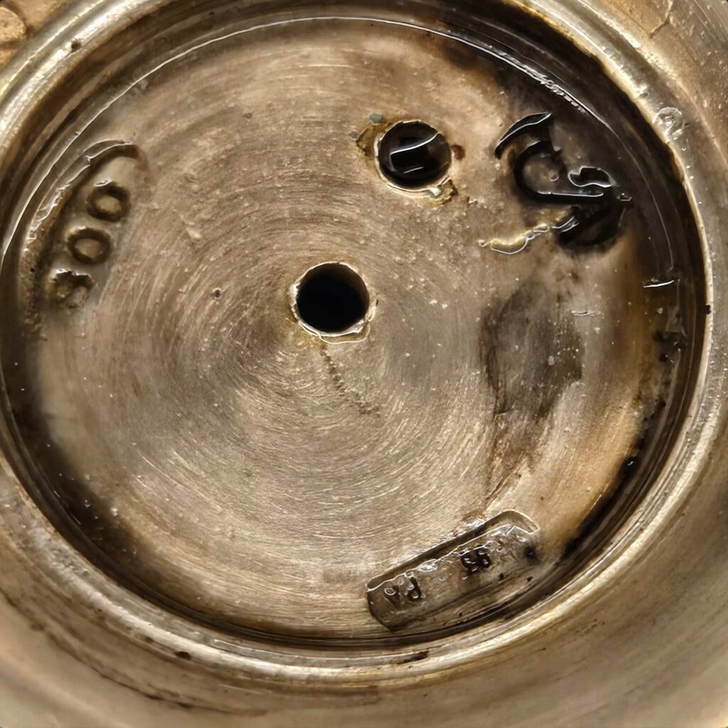Flute in argento 800 con interno dorato e incisioni A e C - immagine aggiuntiva 7