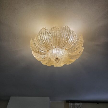 Lampadario con foglie in vetro di Murano dorato - immagine aggiuntiva 11