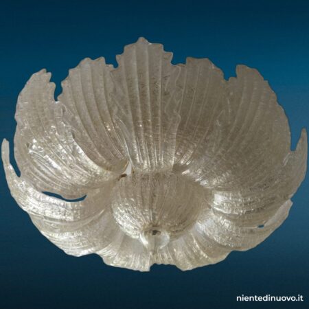 Lampadario con foglie in vetro di Murano dorato - immagine aggiuntiva 2