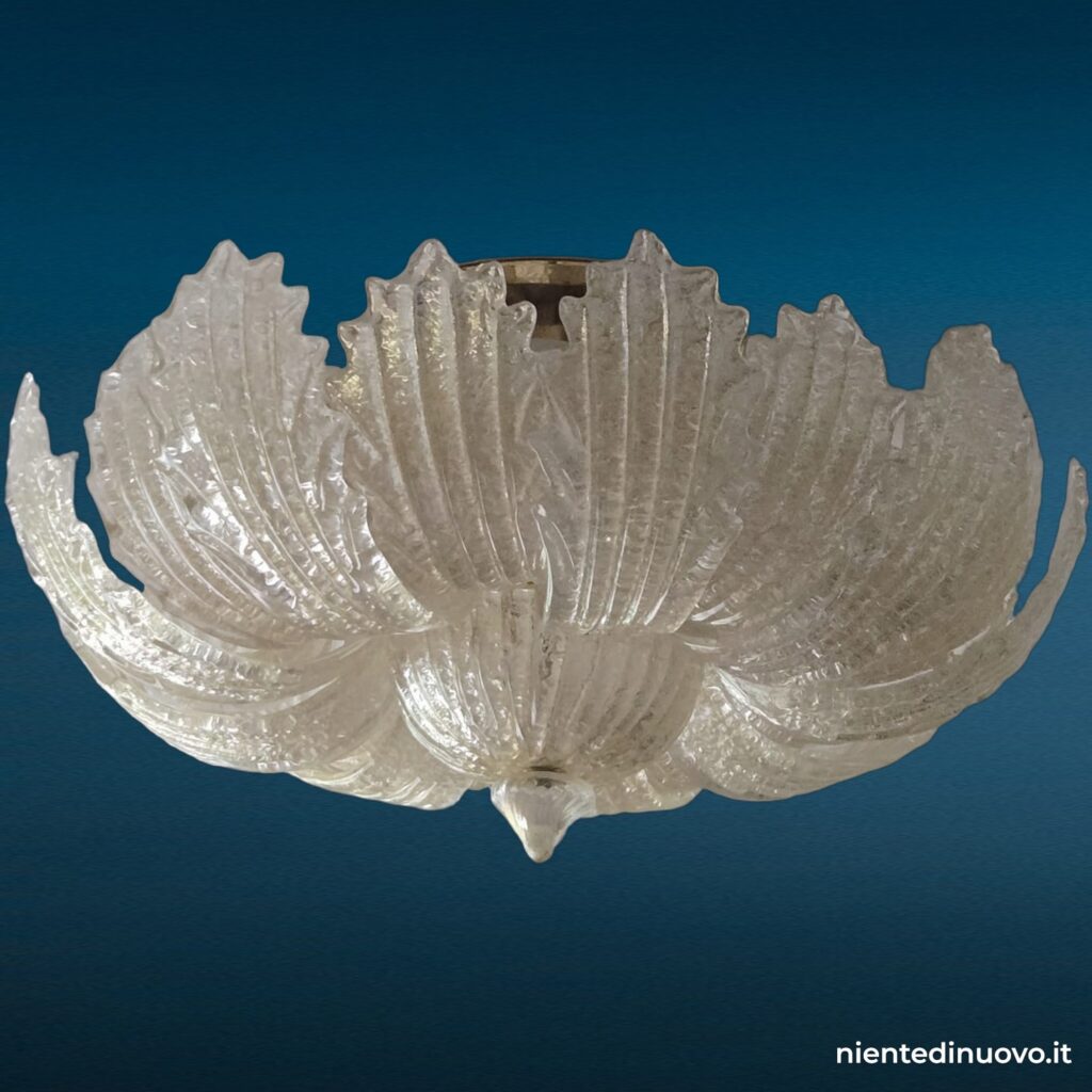 Lampadario con foglie in vetro di Murano dorato - immagine aggiuntiva 7