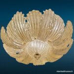 04756_7.jpg Lampadario con foglie in vetro di Murano dorato - immagine aggiuntiva 8