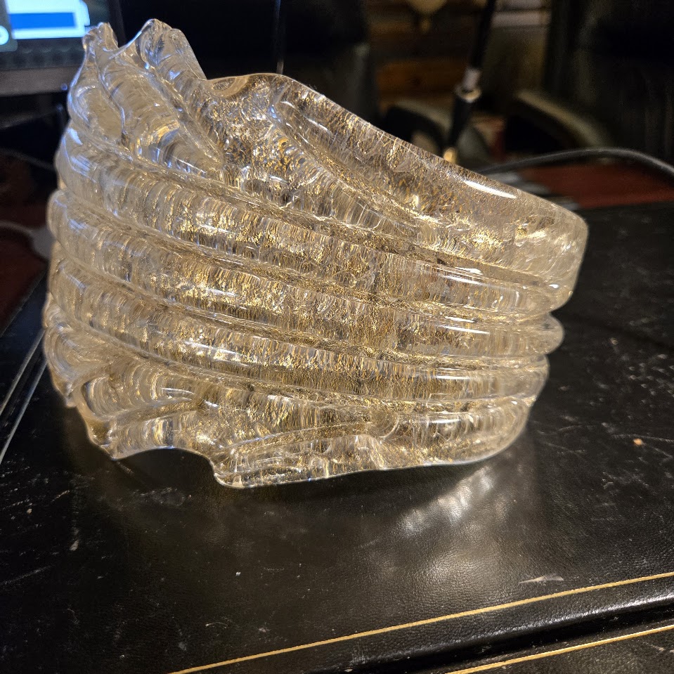 Lampadario con foglie in vetro di Murano dorato - immagine aggiuntiva 10