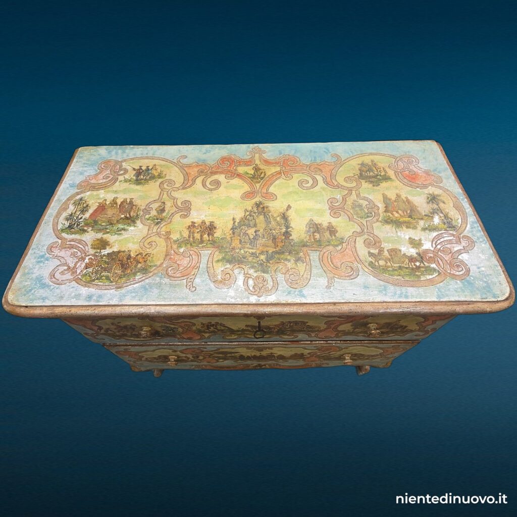 Cassettone veneziano dipinto, vista frontale - immagine aggiuntiva 6