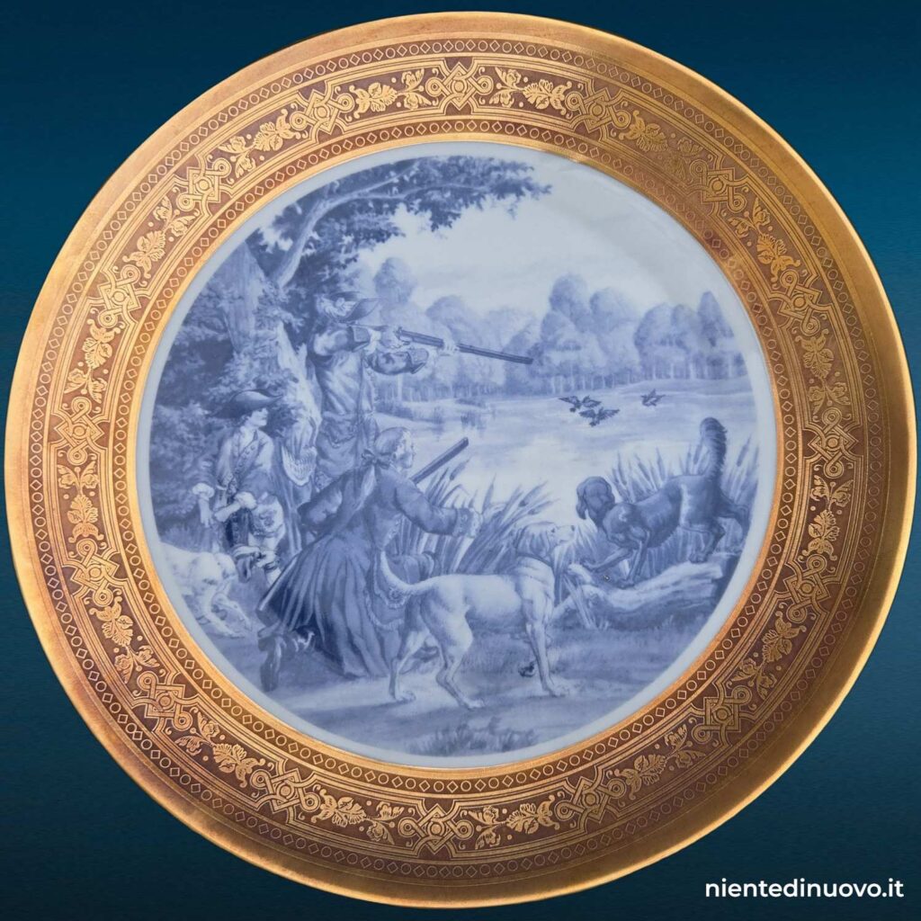 Piatto da parete in porcellana bavarese con bordo oro - immagine aggiuntiva 4
