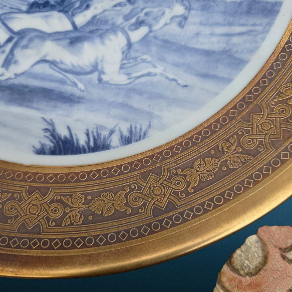 Piatto da parete in porcellana bavarese con bordo oro - immagine aggiuntiva 6