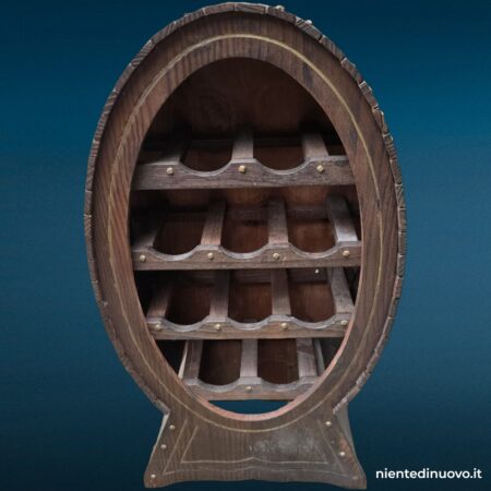 cantinetta portabottiglie in legno a forma di botte - immagine aggiuntiva 6