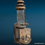 dispenser vintage per whiskey con vassoio e 4 bicchieri - immagine aggiuntiva 9