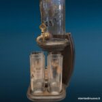 dispenser vintage per whiskey con vassoio e 4 bicchieri - immagine aggiuntiva 3