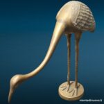 04765_3.jpg Scultura airone gru in ottone, collo basso - immagine aggiuntiva 4