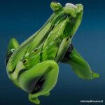 Scultura di rana in vetro verde con decorazioni in vetro - immagine aggiuntiva 4