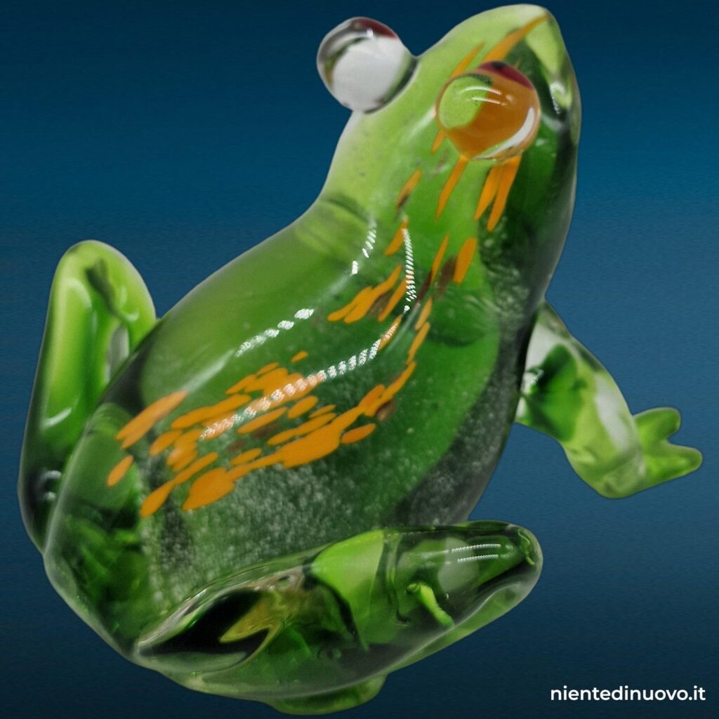 Scultura a forma di rana in vetro, grande dimensione - immagine aggiuntiva 4