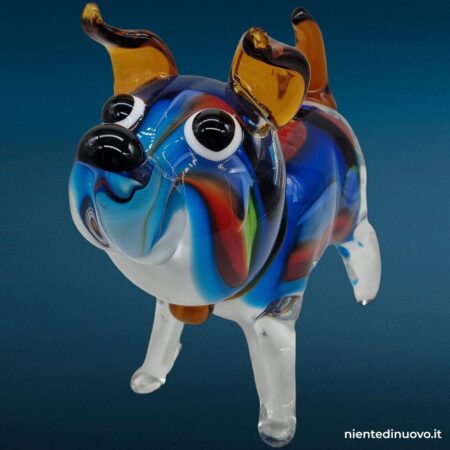 Scultura a forma di cagnolino in vetro colorato - immagine aggiuntiva 5