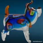 04773_1.jpg Scultura a forma di cagnolino in vetro colorato - immagine aggiuntiva 2