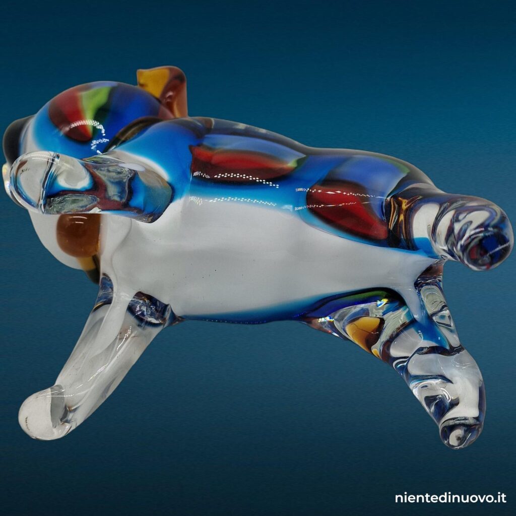 Scultura a forma di cagnolino in vetro colorato - immagine aggiuntiva 4