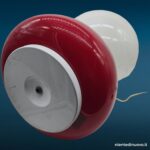 Lampada da tavolo in vetro rossa e bianca anni 70 - immagine aggiuntiva 7