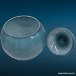 Vaso con coperchio in vetro soffiato blu, coperchio a tenda - immagine aggiuntiva 4